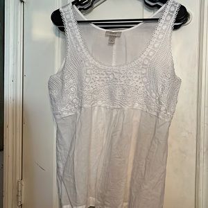 LOFT medium white eyelet top